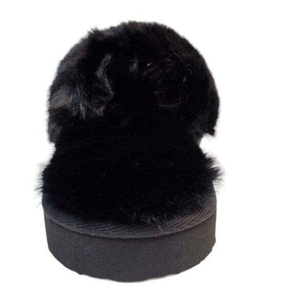 INC International Concepts Yuri Faux Fur Slip-On Slides Slippers Black Size 10M - Picture 4 of 6